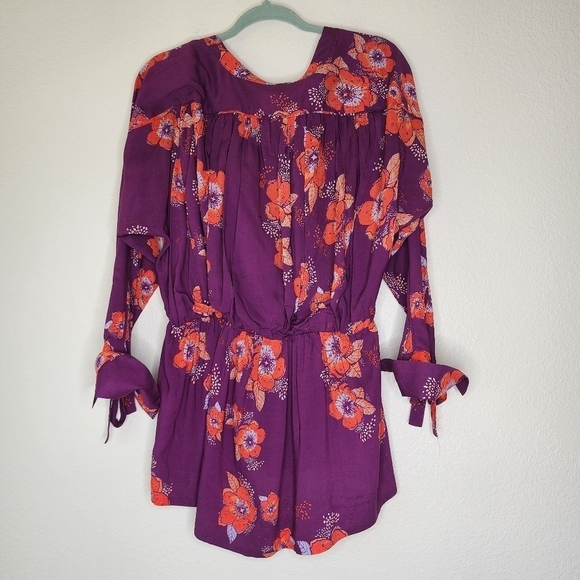 Free People Floral Faux Wrap Tunic S - Picture 3 of 7